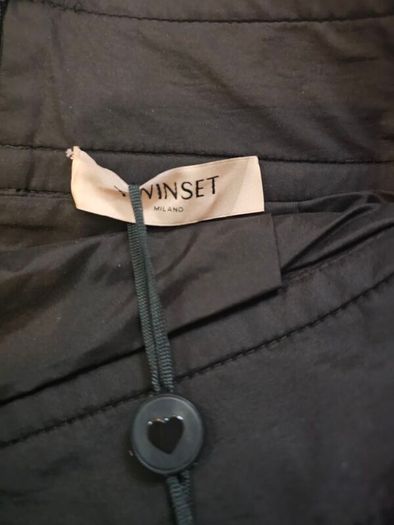 Twinset Milano Black Faux Leather Skirt