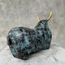 Abstract Bull With Gold Accents - Patinated Bronze Image 5