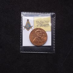 United States : 2015 Lincoln Cent with Masonic Stamp
