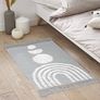 MULTIPLE SIZES AVAILABLE Boho Small Rug 60x90cm Washable Cotton Rug, Grey Cute Rainbow Hand Woven Tufted Rugs With Tassels, Low Pile Carpet For Kitchen Bathroom Living Room Bedroom Hallway Nursery Indoor Doormat Image 3
