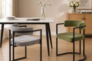 Set of 2 Modern Dining Chairs Metal Frame Velvet