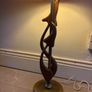 Mid-century retro vintage vine leaf table light with origal shade c1960 Image 2