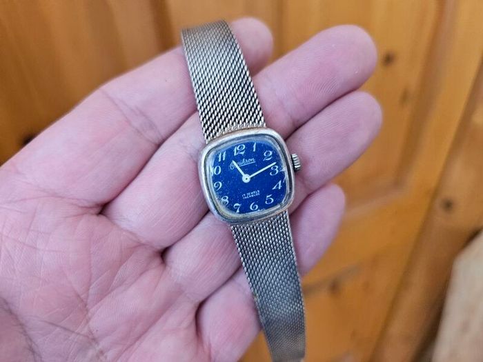 Silver 1940s Swiss Made Omikron Lady's Mechanical Wind up Swiss Watch 800s Silver