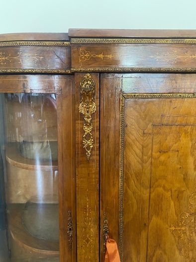 Antique Victorian Inlaid Credenza in Burr Walnut, 1860