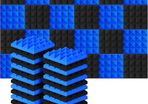 Acoustic Foam Tiles, 24 Packs Soundproof Studio Foams 25x25x5CM Blue and Black Pyramid Acoustic Panels Home Studio Sound Treatment (FREE POSTAGE)