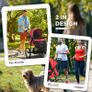 Foldable Pet Stroller with Three Wheels, for Small, Medium Dogs, Red Image 2