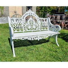 Bench Cast Iron Crown White CH 722 W