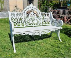 Bench Cast Iron Crown White CH 722 W