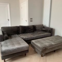Corner sofa & ottoman