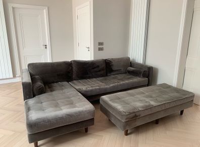 Corner sofa & ottoman