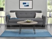 Owen Retro Round Coffee Table Distressed Grey Oak - 3615307comuk