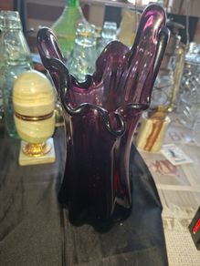 Viking Art Glass Epic Swung Deep Amethyst Purple Vase, No Chips Or Cracks, Postage Available