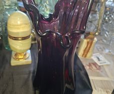 Viking Art Glass Epic Swung Deep Amethyst Purple Vase, No Chips Or Cracks, Postage Available