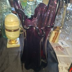 Viking Art Glass Epic Swung Deep Amethyst Purple Vase, No Chips Or Cracks, Postage Available