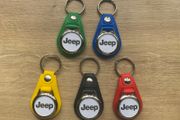 Brand new synthetic leather Jeep key ring with shopping trolley token/coin
