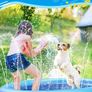 Dog Pool for Large and Small Dogs 59" Summer Outdoor Garden Dog Water Toy, Foldable Paddling Pool Dog Bath Pool, Thickened Durable, Non-Slip Sprinkler Play Mat (FREE POSTAGE) Image 5