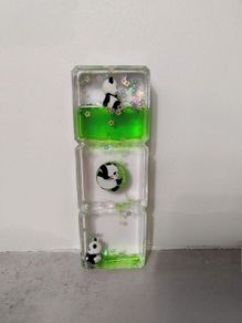 Panda Wheel Acrylic Drip Decor