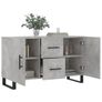 Sideboard Concrete Grey 100x36x60 cm Engineered Wood Image 2