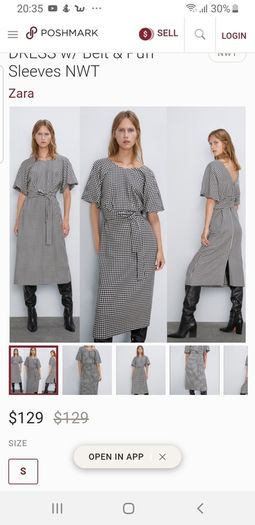 Zara houndstooth dress Bloggers favorite XS