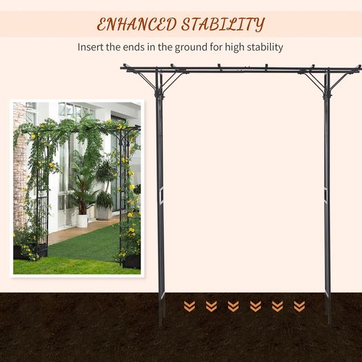 Metal Garden Trellis Arch with Durable Steel Tubing & Elegant