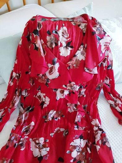 NY Collection Red Floral Blouse - Size 12