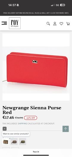 Newgrange Red Purse