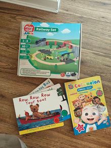 Train set and kids books
