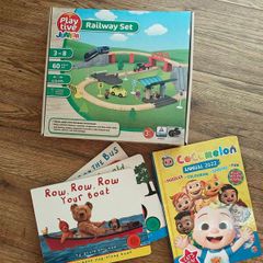 Train set and kids books