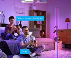 LuminexDesigns LED Corner Floor Lamp Colour Changing  Smart RGBIC Standing Lamp Black 150cm Dimmable Alexa Remote App Control Modern Mood Ambient Light Bar Music Sync for Living Room Bedroom Party TV