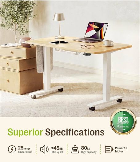 Electric Height Adjustable Standing Desk, 100x60cm Sit Stand Desk