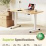 Electric Height Adjustable Standing Desk, 100x60cm Sit Stand Desk Image 4