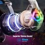 Gaming Headset Stereo Surround Sound Gaming Headphones with Breathing RGB Light & Adjustable Mic for PS4 PS5 PC Xbox One Laptop Mac Image 3