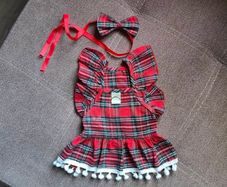 Small dog/cat dress and a bow, size XS