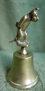 Vintage Brass Handbell Featuring a Mischievous  Handle