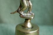 Vintage Brass Handbell Featuring a Mischievous  Handle