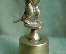 Vintage Brass Handbell Featuring a Mischievous  Handle