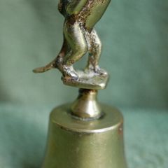 Vintage Brass Handbell Featuring a Mischievous  Handle