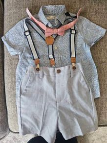 Next boys short/shirt/braces & dicky bow set