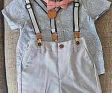 Next boys short/shirt/braces & dicky bow set