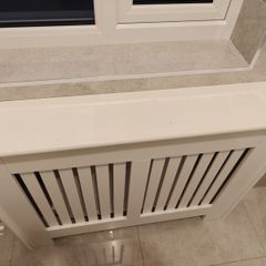 White Vertical Slatted Radiator Cover