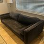 Navy three seater sofa Image 3