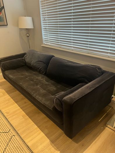 Navy three seater sofa