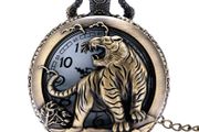 Vintage Style Tiger Pocket Watch