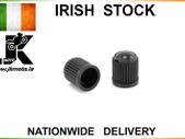 2x Tyre Valve Cap Black Plastic