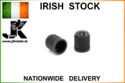 2x Tyre Valve Cap Black Plastic