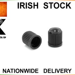 2x Tyre Valve Cap Black Plastic