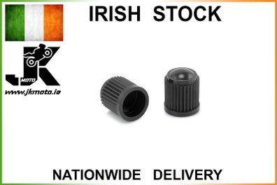 2x Tyre Valve Cap Black Plastic