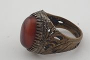 Ancient Brass Handmade With  Eyes Agate Gemstone Ring