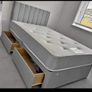 Brand New Stylish single Divan Beds.. Multiple Options Of Headboards. Tufted Memory Foam Mattresses Available. Drawers Storage Available Image 10