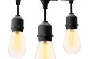 Outdoor String Lights Mains Powered LED, 50FT S14 Waterproof IP65 Festoon Lights Outdoor with 15+1 Plastic Bulbs, Heavy Duty Garden Lights for Indoor Backyard Patio Pergola, 2700K